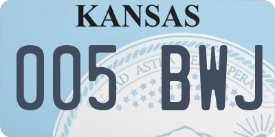 KS license plate 005BWJ