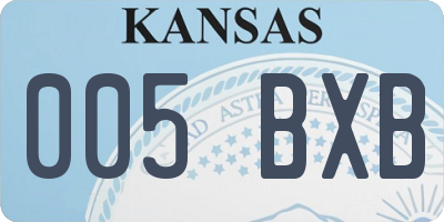 KS license plate 005BXB