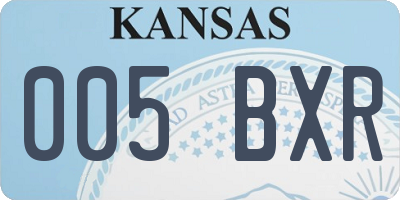 KS license plate 005BXR