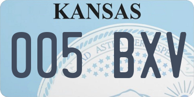 KS license plate 005BXV