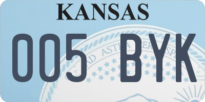 KS license plate 005BYK