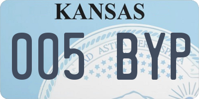 KS license plate 005BYP