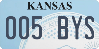 KS license plate 005BYS