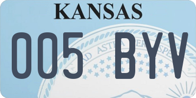 KS license plate 005BYV