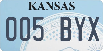 KS license plate 005BYX