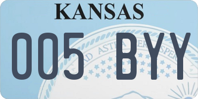 KS license plate 005BYY