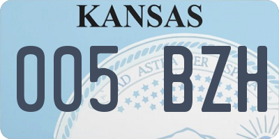 KS license plate 005BZH