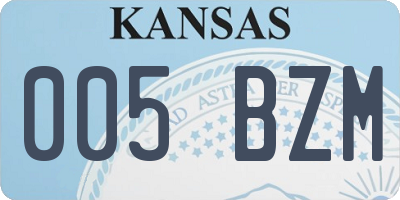 KS license plate 005BZM