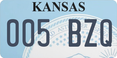 KS license plate 005BZQ