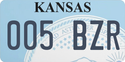 KS license plate 005BZR