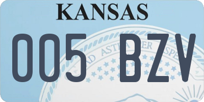 KS license plate 005BZV