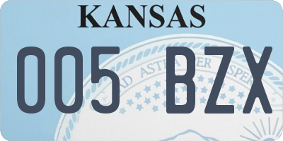KS license plate 005BZX