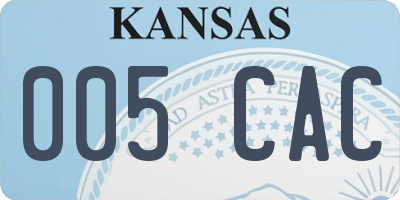 KS license plate 005CAC