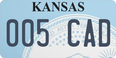 KS license plate 005CAD