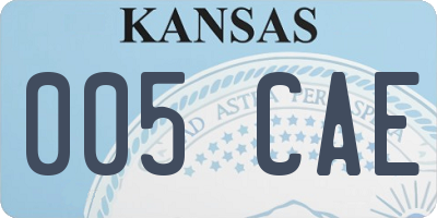 KS license plate 005CAE