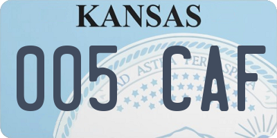 KS license plate 005CAF