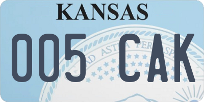 KS license plate 005CAK