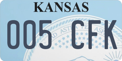KS license plate 005CFK
