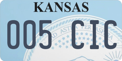 KS license plate 005CIC