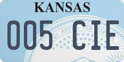 KS license plate 005CIE