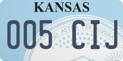 KS license plate 005CIJ