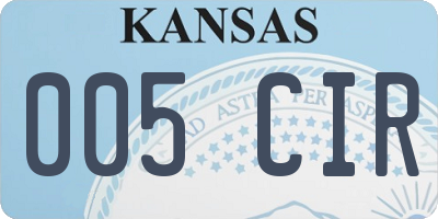 KS license plate 005CIR