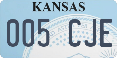 KS license plate 005CJE