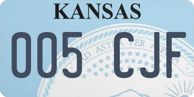 KS license plate 005CJF