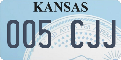 KS license plate 005CJJ