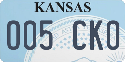 KS license plate 005CKO