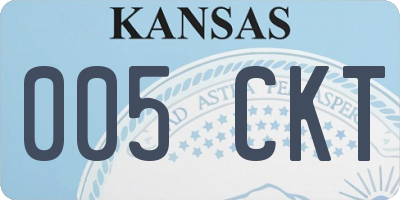 KS license plate 005CKT