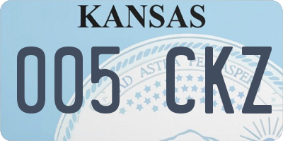 KS license plate 005CKZ