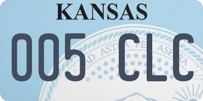 KS license plate 005CLC