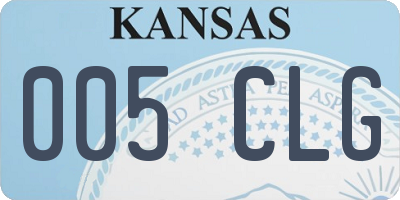 KS license plate 005CLG