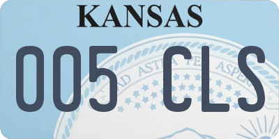 KS license plate 005CLS
