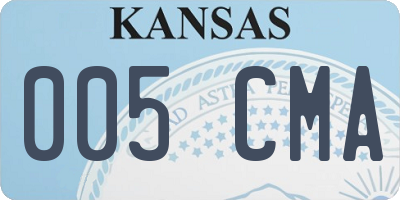 KS license plate 005CMA