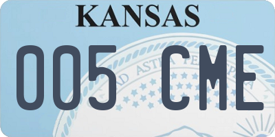 KS license plate 005CME