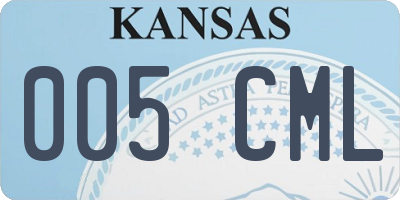 KS license plate 005CML