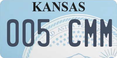 KS license plate 005CMM