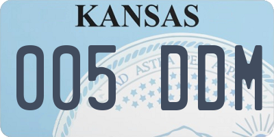 KS license plate 005DDM