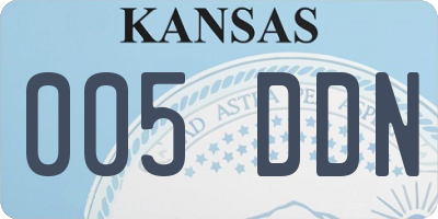 KS license plate 005DDN