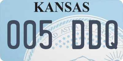 KS license plate 005DDQ