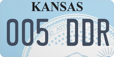 KS license plate 005DDR