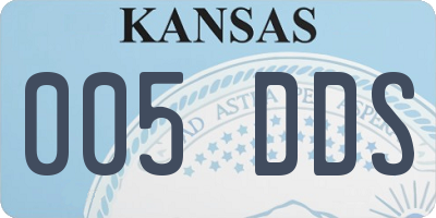 KS license plate 005DDS