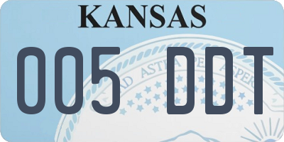 KS license plate 005DDT