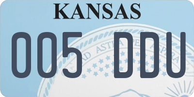 KS license plate 005DDU