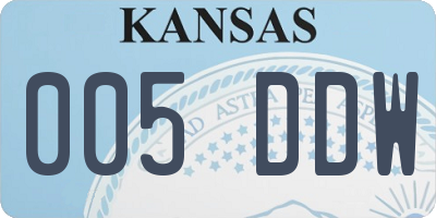 KS license plate 005DDW