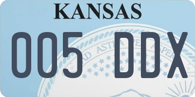 KS license plate 005DDX
