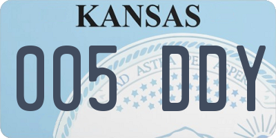 KS license plate 005DDY