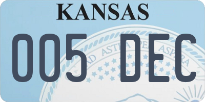 KS license plate 005DEC